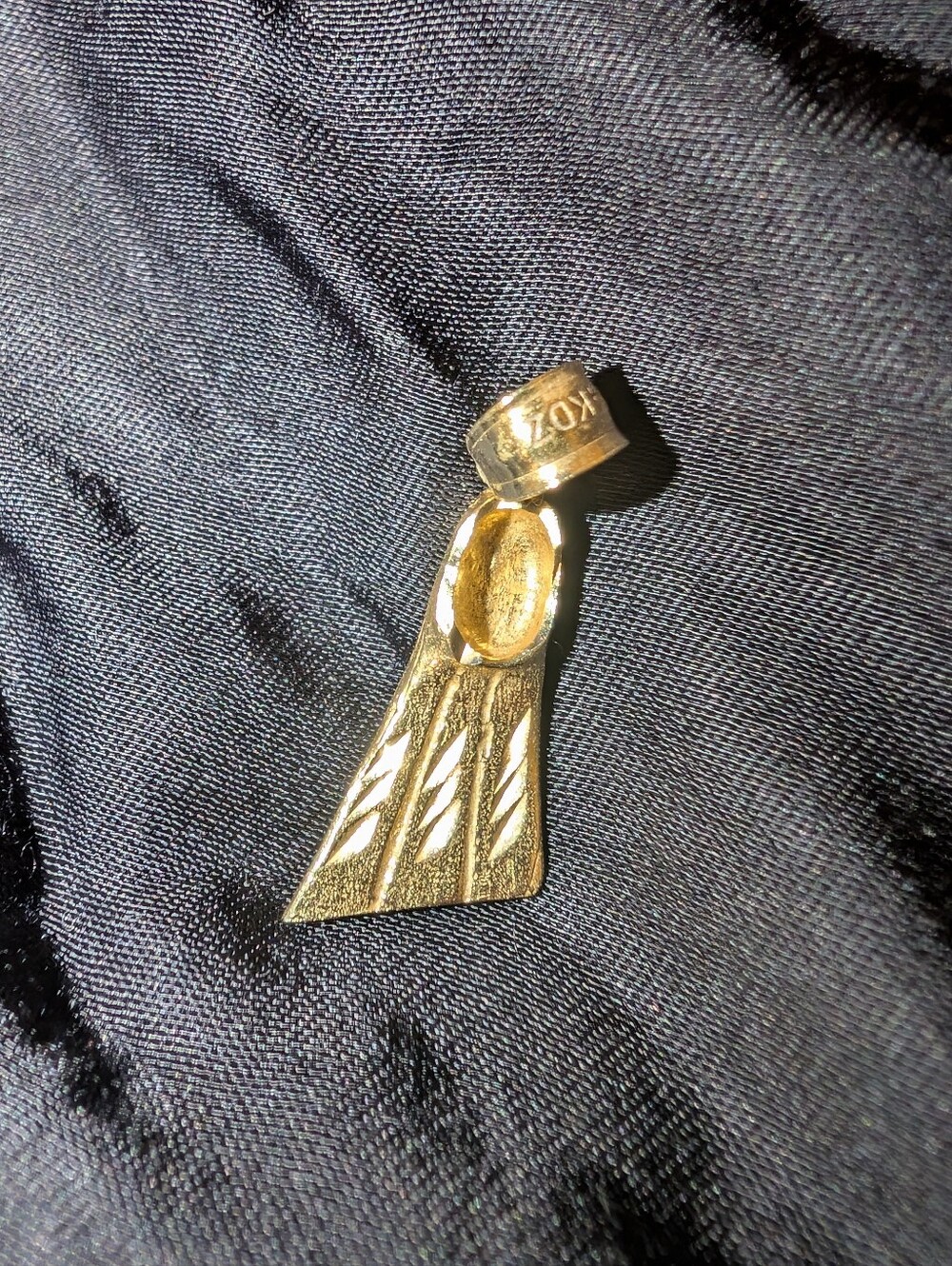 Vintage 14K Gold Scuba Swim Fin Charm Pendant Nautical Jewelry Dazzlers 2 Grams